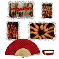 Pack 12 Abanicos Flamencos de Bambú y Tela + 12 Pulseras Bordadas | Souvenir España | Regalos Fiesta Temática, Despedida de Soltera, Feria Andaluza, Evento Flamenco - details 3