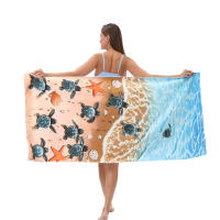 Toalla de playa absorbente de microfibra con estampado digital 3D de tortuga, gran oferta - details 2
