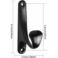 6PCS Gancho para abrigos montado en la pared, Ganchos para abrigos retro, Gancho de metal montado en la pared, Ganchos para batas negros, Gancho para toallas, Gancho para sombrero, Gancho para puerta para baño Cocina Carivent - details 1