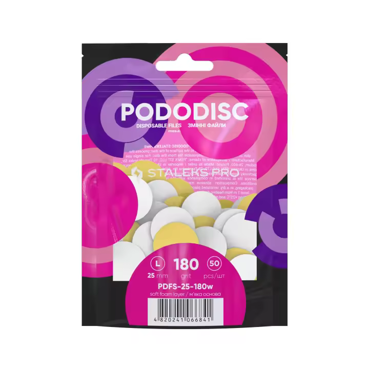 Desechables para pododisc L grano 180 espuma Blanco (50 Pcs) - 1