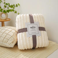 Manta Gruesa De Color Sólido Con Rayas Anchas Manta Suave Y Cálida Para Sofa Y Cama Cubierta De Tela Decorativa Para Dormitorio En Casa Estilo Geométrico - details 5