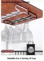 Rack De Vino De Pared De Hierro Soporte De Copa Colgante Organizador De Cocina Estante De Almacenamiento Para Cristales De Barra - details 0