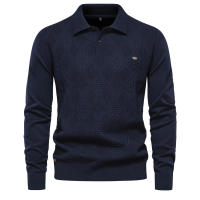 Otoño e invierno, camiseta nueva, suéter de manga larga para hombres, solapa delgada, suéter de talla europea para hombres de alta calidad - details 1