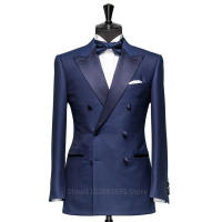 Traje De Novio Clásico Azul Navy 2024 Para Bodas Y Fiestas Casuales Cierre Doble Slim Fit Chaqueta De Chaqueta De Soltero Un Pieza - details 1