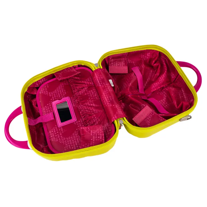 Agatha Ruiz de la Prada – Neceser Verde Pistacho con Relieve Troquelado, Asa Superior, Cinta Adaptable para Maleta y Forro Estampado – Colección Iconic - 1