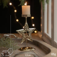 Soporte De Vela De Árbol De Navidad De Hierro Fundido Dorado Con Estrella Y Ciervo Decoración De Mesa Para Navidad Y Año Nuevo - details 8