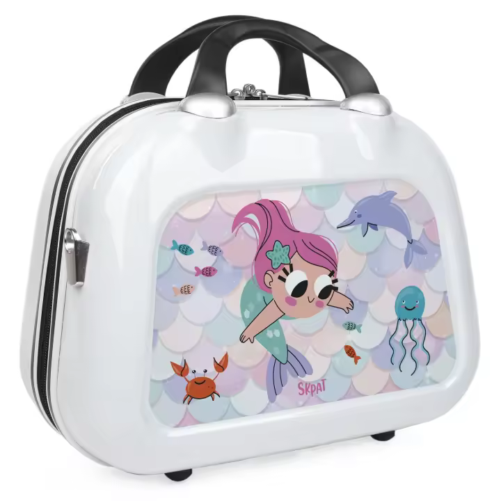 NECESER Infantil SIRENITA Skpat RÍGIDO Policarbonato con ASA de Mano + BANDOLERA y adaptable a TROLLEY - 2 años de garantía - 1