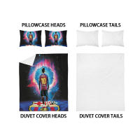 Juego De Cama 3 Piezas Estampado De Estrella De Fútbol Y Amor (1 Funda De Edredón + 2 Fundas De Almohada) Set De Algodón Suave Y Cómodo - details 7