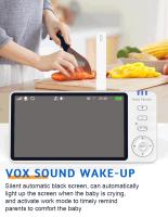 Monitor De Bebé Con Cámara De Video Y Audio 5 Pulgadas Pantalla Táctil Monitor De Seguridad Para Niños Mostrador De Temperatura Batería De 22H Nanny Camera - details 6