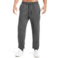 Pantalones casuales de primavera y otoño para hombre, con diseño de gofres, a cuadros, deportivos, de moda para exteriores. - details 11