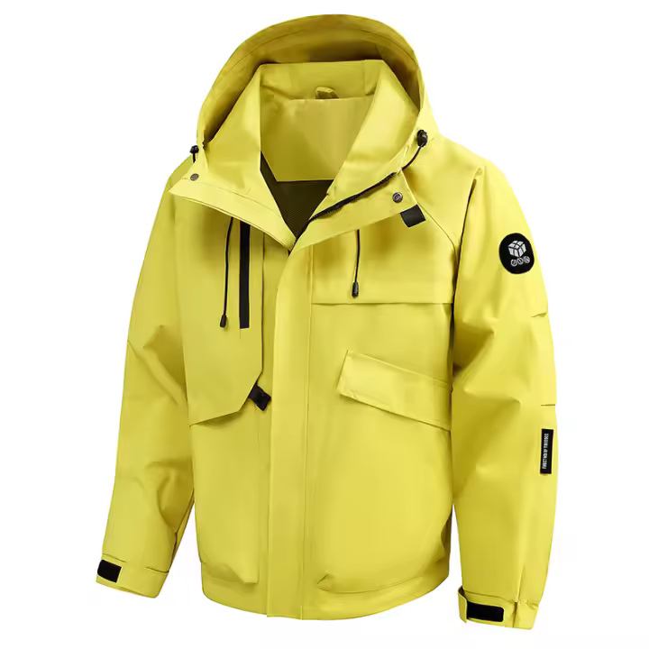 Chaqueta De Senderismo Impermeable Para Hombres Capucha Cremallera Windbreaker Ligera Para Camping Primavera Otoño - 1