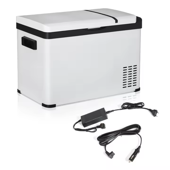 Outsunny Nevera Portátil Compresor 30L Refrigerador de Coche CC 12V/24V y CA 110-240V hasta -22 ℃ con Pantalla Táctil y Asas para Barco Camión 61x32x40 cm Blanco - 1