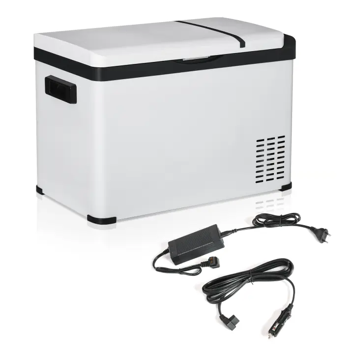 Outsunny Nevera Portátil Compresor 30L Refrigerador de Coche CC 12V/24V y CA 110-240V hasta -22 ℃ con Pantalla Táctil y Asas para Barco Camión 61x32x40 cm Blanco - 1