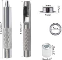 203 piezas Estuche de lápices Ojales de metal Ojal Costura 8mm Ojal de metal Ojal Kit Ojales Herramientas de reparación para bolsa de ropa Zapato de lona de cuero DIY - 4 colores - details 0
