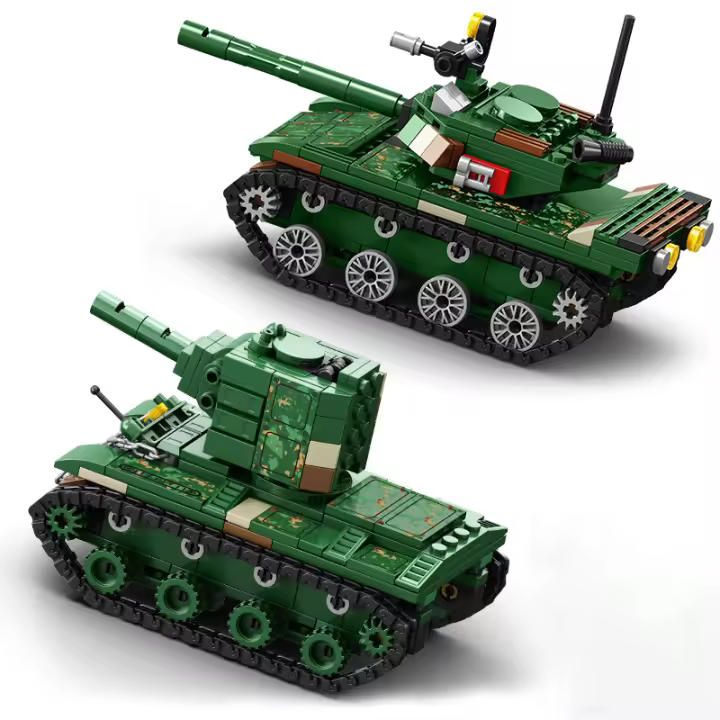Bloques De Construcción Militar WW2 KV-2 300+ Piezas Juguetes Educativos Para Niños Modelos De Tanque Para Regalos - 1