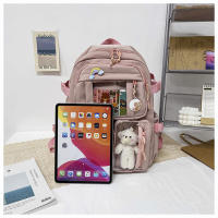 Mochila Para Mujer Impermeable De Nylon Con Múltiples Bolsillos Estilo Kawaii Para Estudiantes Con Capacidad Para Portátil Y Libros - details 9