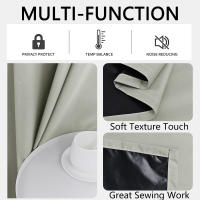 Cortinas De Protección Solar Y Sombreado Total 100% Blackout En Color Sólido Para Dormitorio Y Sala De Estar Material De Poliéster Modernas Y Elegantes - details 25