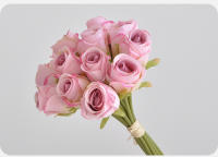 Bouquet De Rosas Rosa De 24CM Decoración Para El Hogar Propiedades Fotográficas Guía De Carretera Para Boda Flores Artificiales - details 43