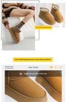 Botas De Piel Nueva Larga De Invierno Para Mujer Botines Cortos De Peluche Cálidos Botines Casuales Chelsea De Talla Baja Con Plataforma Zapatos De Cordón PU Cubierta De Suela De Plástico - details 5