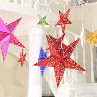 Estrella De Papel Para Decoración Navideña De 24 Pulgadas Lámpara De Árbol De Navidad 3D Colgante De Estrella De Ceilings - details 8