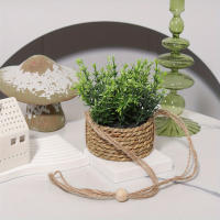 SIA FLOWER Plantas Artificiales Verdes Eucalipto Hierba Rosmarino Tejida En Maceta Montón De Grama 40cm Material PE Decoración Para El Hogar - details 2