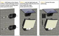 1PC Luz Solar Exterior Impermeable Con Sensor De Movimiento Y Control Remoto 3 Modos 192 LED Para Patio Garage Jardín - details 8