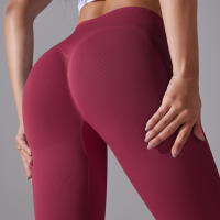 Leggings De Yoga Para Mujer Cintura Alta Levantamiento De Caderas Gimnasio Sin Costuras Pantalones De Deporte Fitness Running - details 22