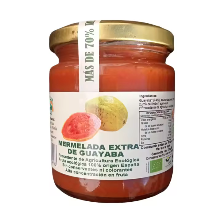 Saynatur, MERMELADA de GUAYABA, más de 70% fruta, 275 gr., ECOLÓGICA, SIN GLUTEN, Libre de ANTÍGENOS. - 1
