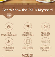 Teclado Mecánico Aigo CK104 Con Ratón Inalámbrico 2.4G Juego Rojo Switch 106 Teclas Ergonómicas 4 Botones Ratón Para Gamer - details 2