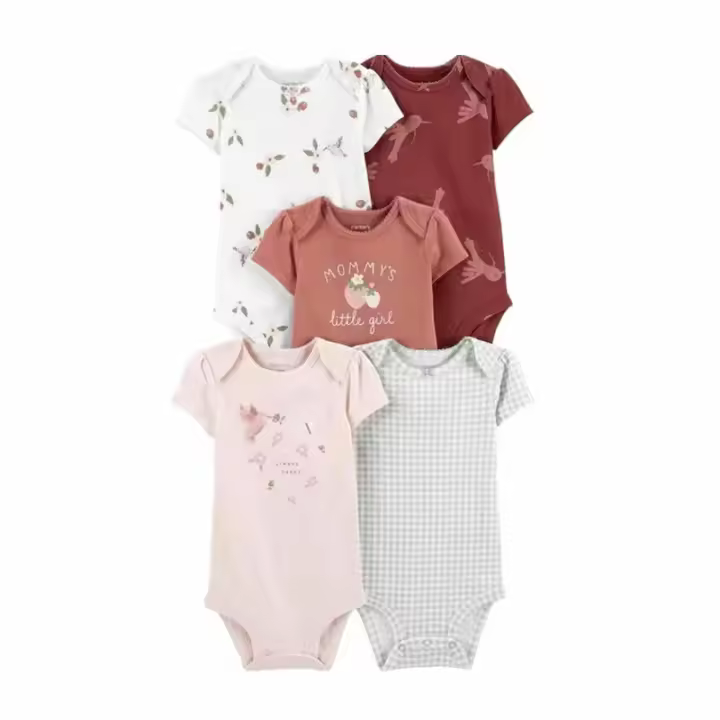 Ropa para niños, novedad de verano, mono triangular de manga corta para bebés, ropa para gatear, mono de bebé de cinco piezas - 1