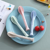 Juego De Comedor Portátil De 3 Piezas En Alfalfa Desmontable Cuchillos Y Tenedores Para Viajes Picnics Y Campingware De Plástico No Desechable - details 1