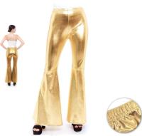 Pantalones Campana Mujer Brillante Metalizado Leggin Dorado plata Largo Ancho para Danza Baile Deporte y Carnaval - details 1