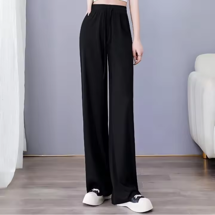 Pantalones Largos Para Mujer Estilo Casual Transversales Sueltos Rectos De Verano Otoño Suelta Estilo Elegante - 1