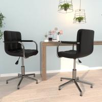 vidaXL Sillas de comedor giratorias 2 unidades cuero sintético en color Negro/Blanco | cómodas modernas ergonómicas para comedor cocina salón hogar - details 0