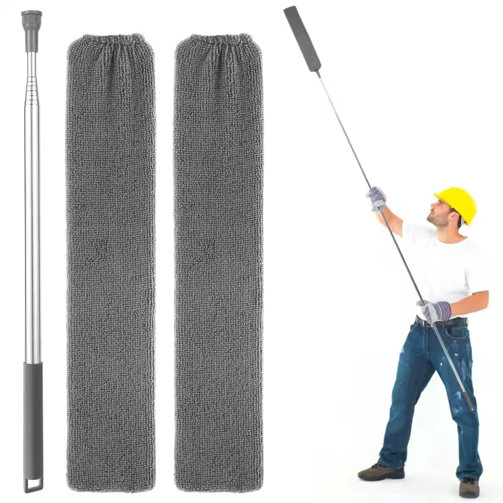 Cepillo De Limpieza Para Muebles Con Mango Extensible Y 2 Cubiertas De Microfibra Herramienta De Limpieza Para Bajo Muebles Gap Dust Cleaner - 1