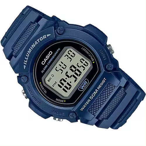 Reloj deportivo hombre Casio W219h-2A Luz LED Cronómetro alarma 50m Water Resist - 1