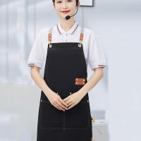 Aguasalva Delantal De Cocina Para Mujeres/mujeres Con Bolsillos Uniforme De Trabajo Para Restaurantes Y Tiendas Delantero De Tela De Lona - details 3