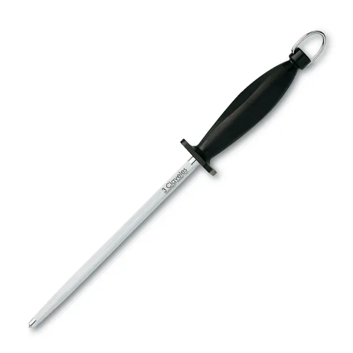 3 Claveles - Chaira Redonda Profesional 20 cm en Acero Carbono Cromado - 1
