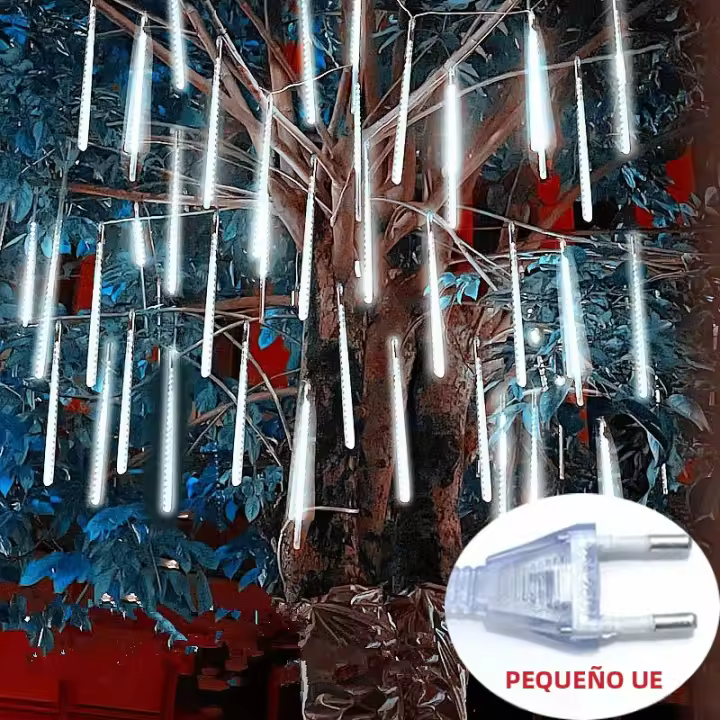 Luces De Show De Meteoros Para Exterior Con Forma De Lluvia Caída Luz De Hada Para Decoración De Jardín Y Fiesta Navideña EU Plug - 1