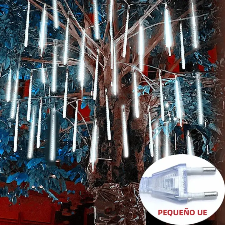 Luces De Show De Meteoros Para Exterior Con Forma De Lluvia Caída Luz De Hada Para Decoración De Jardín Y Fiesta Navideña EU Plug - 1