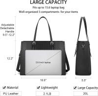 Bolso de cuero para portátil de 15,6 pulgadas para Mujer, impermeable, maletín profesional para hombre, Gran capacidad - details 2