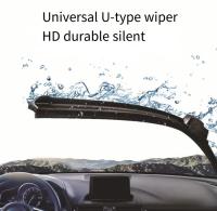 Limpia Parabrisas Universal U-Tipo De Goma Suave Sin Hueso HD Silencioso Duradero Reducción De Ruido Plegable Para Automóvil Tamaños 16 18 19 21 22 24 Pulgadas - details 0