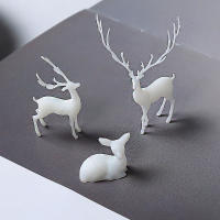 Modelo De Resina Pequeño Ciervo JCD Miniatura Escena Lámpara De Mesa Para Manualidades Joyería Hecho De Resina Animal - details 5