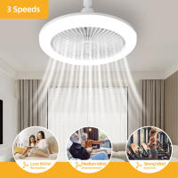 Lámpara De Techo LED E27 Con Control Remoto 85-265V Dimmable 24W Luz De Ventilador Inteligente Para Decoración De Dormitorio Y Cocina - details 13