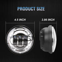 Par De Luces LED De Niebla Auxiliares De 4.5 Pulgadas Para Motocicleta Yamaha Clásica FLHR Road King Dyna Luz De Niebla LED De 40w - details 1