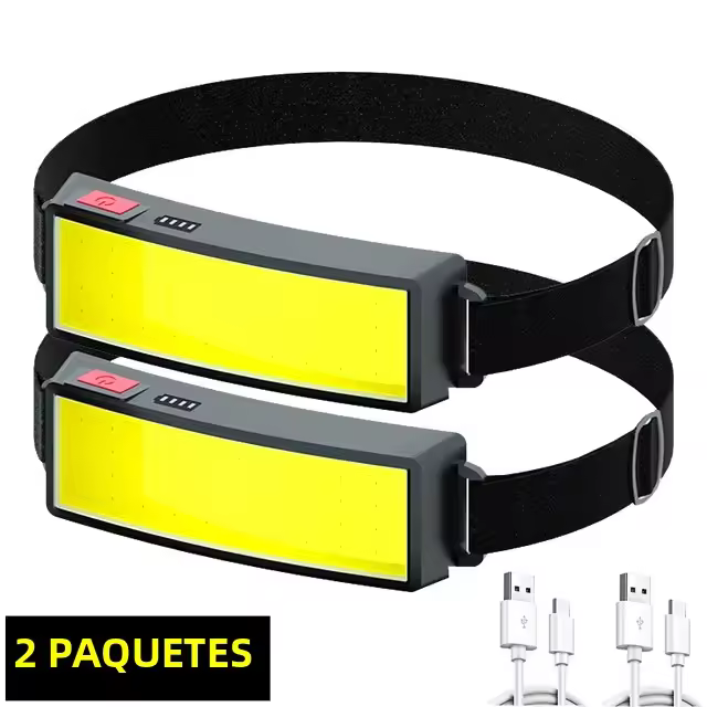 COB LED frontal 3 Modos Recargable Por USB Lámpara De Cabeza Para Senderism Y Acampar Impermeable Con Bathería De Litio - 1