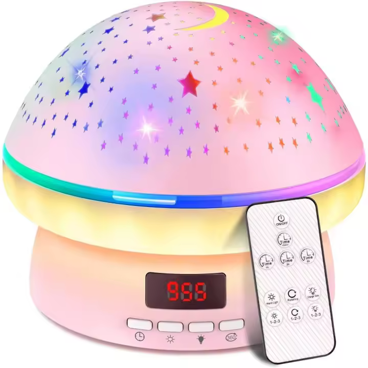 Proyector de Estrellas con temporizador y rotación, Luz Nocturna para niños de 3 A 8 años, de cumpleaños para Niños Gift, relleno de calcetines para niños de 4 a 9 años, Pink - 1
