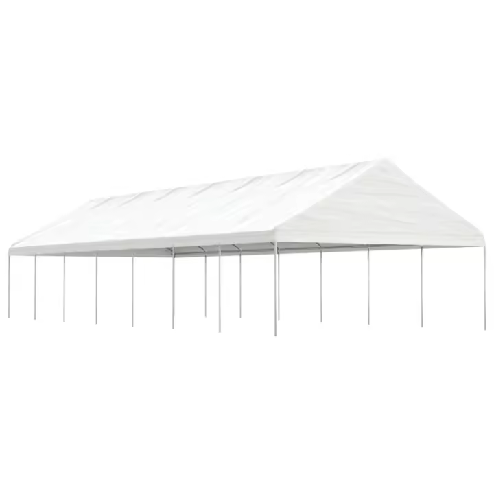 vidaXL Cenador con techo polietileno blanco 15,61x5,88x3,75 m - 1