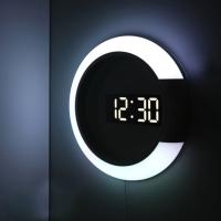 Reloj de pared Digital LED large 3D, Reloj despertador, Espejo Redondo, Luz Nocturna Moderna, decoraciones para el hogar y la Sala de estar - details 2