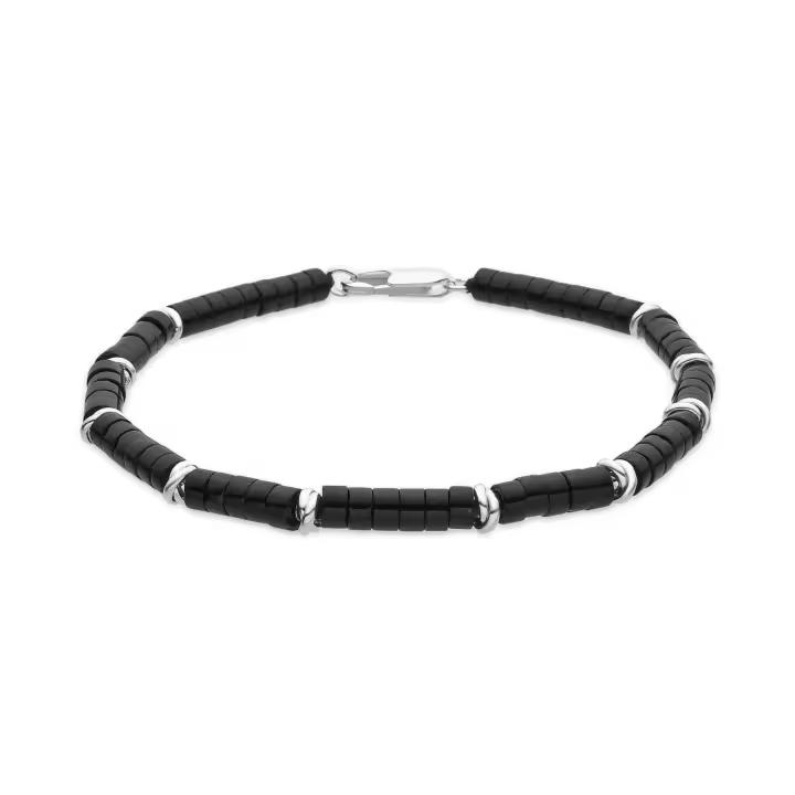 Pulsera Luxenter plata y Onix - Silbi - 1